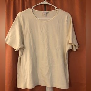 CJ Banks Cream White Women’s Tee 1X